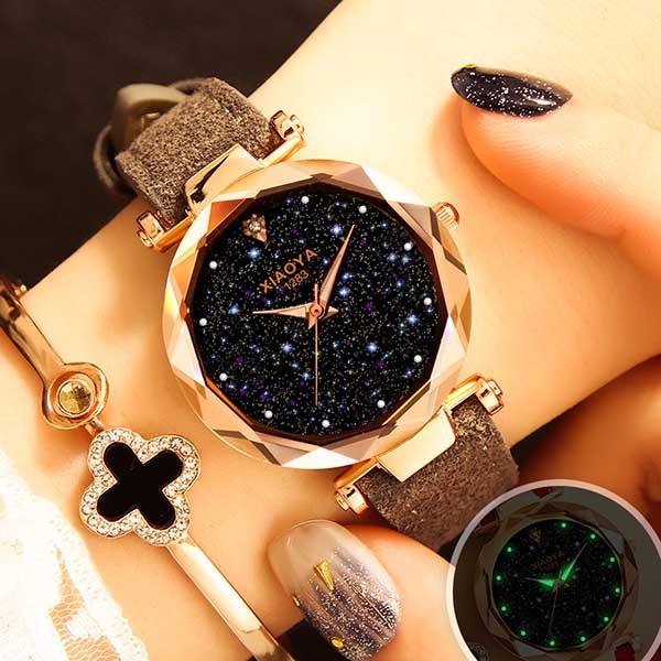 Ladies Watch 2018 New Casual Fashion Quartz Watch Starry Sky Multicolor Leather Wristwatch Simple Designer Women Clock Orologio