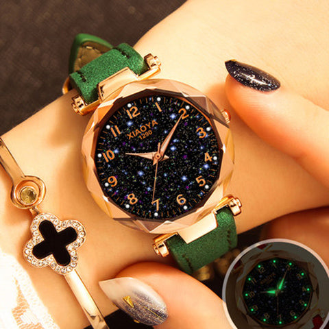Fashion Women Watches 2018 Best Sell Star Sky Dial Clock Luxury Rose Gold Women's Bracelet Quartz Wrist Watches New Dropshipping