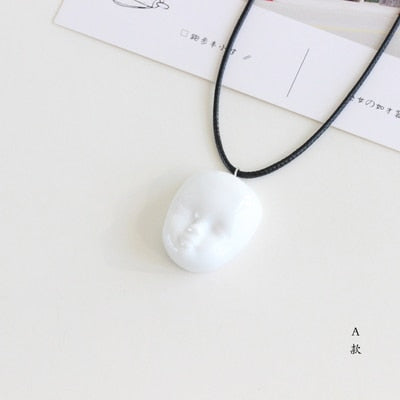 Handmade Personality Ceramic Pendant Necklace Couple girlfriends Friends Special Gift Jewelry #N022