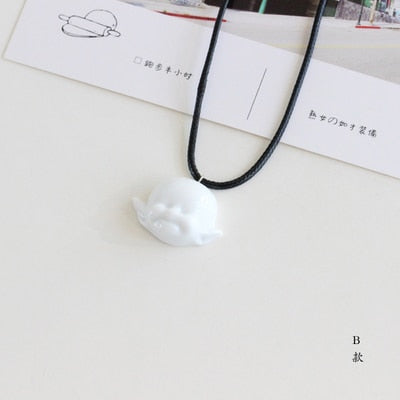 Handmade Personality Ceramic Pendant Necklace Couple girlfriends Friends Special Gift Jewelry #N022