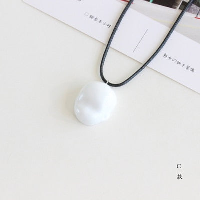 Handmade Personality Ceramic Pendant Necklace Couple girlfriends Friends Special Gift Jewelry #N022